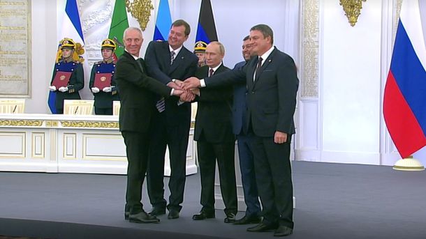 Путин подписал договоры о вступлении ДНР, ЛНР, Херсонской и Запорожской областей в состав РФ